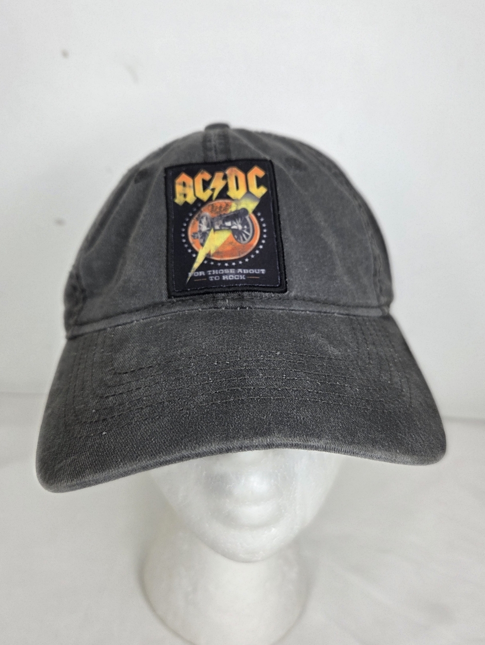 AC/DC  On Size Gray Washed Baseball Cap with Patch